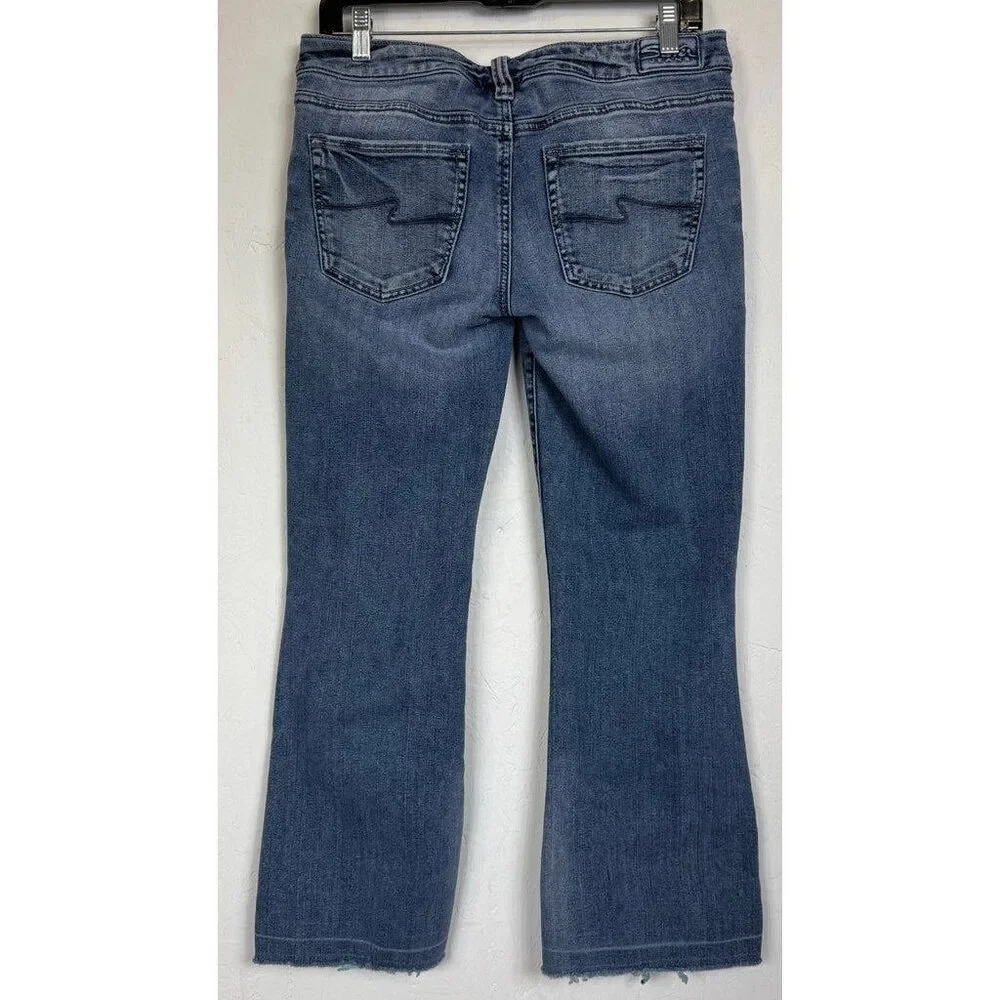 Silver Blue Cropped Jeans Women's 31